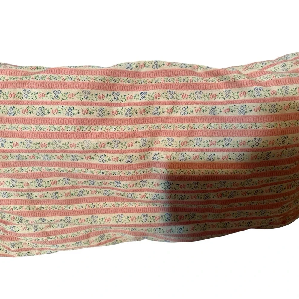 Vintage Feather Down Pillows Pink Flower Stripe Ticking 23